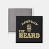 ひげを生やしたおもしろいことわざを尊重する マグネット (正面/裏面)