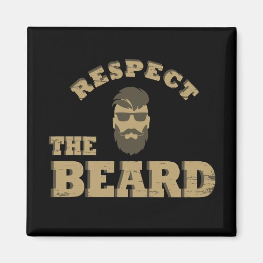 ひげを生やしたおもしろいことわざを尊重する マグネット (正面)