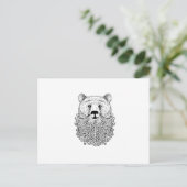 ひげを生やしたクマ製品 ポストカード (スタンド正面)