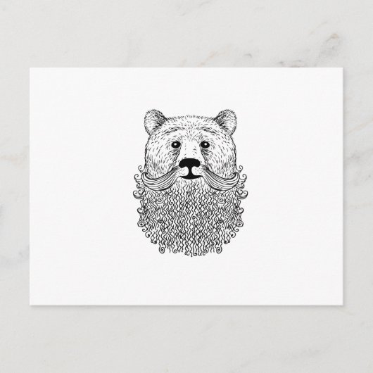 ひげを生やしたクマ製品 ポストカード (正面)