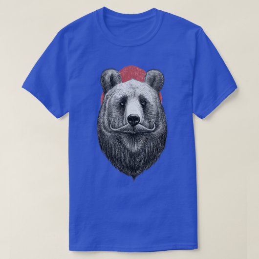 ひげを生やしたクマ Tシャツ (デザイン正面)
