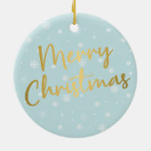 ひげを生やしたコリーのクリスマスレッドトラック セラミックオーナメント (裏面)