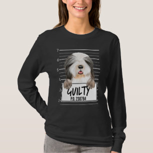 ひげを生やしたコリー・ムグショット罪深い犬 Tシャツ