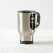 ひげを生やしたスカル トラベルマグ (正面右)