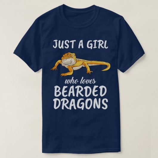 ひげを生やしたドラゴンが大好きな女の子1 Tシャツ (デザイン正面)