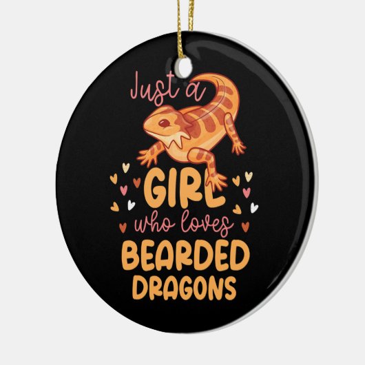 ひげを生やしたドラゴンが大好きな女の子 セラミックオーナメント (左)