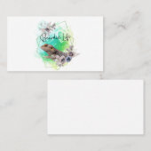 ひげを生やしたドラゴンの幾何学フレーム 名刺 (正面/裏面)