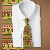 ひげを生やしたドラゴンの醜いセーターのクリスマス ネクタイ