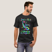 ひげを生やしたドラゴンを愛する女の子のみデザイン3 Tシャツ (正面フル)