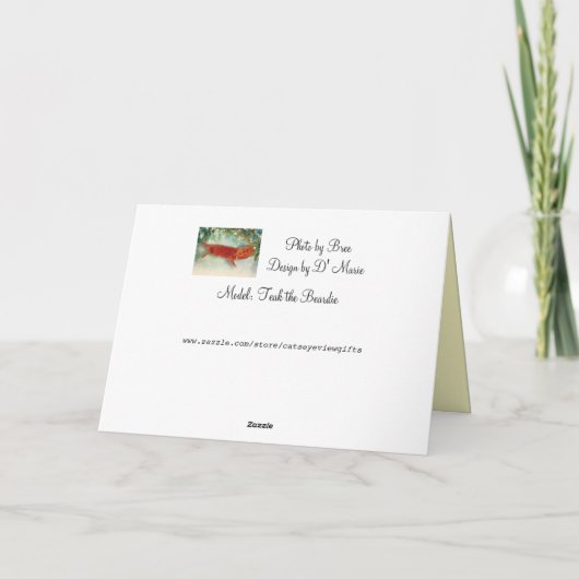 ひげを生やしたドラゴンクリスマスカードをチーク シーズンカード (裏面)