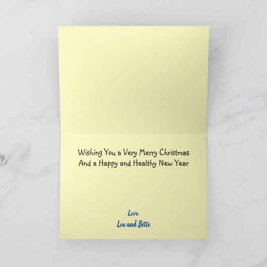 ひげを生やしたドラゴンクリスマスカードをチーク シーズンカード (内部)