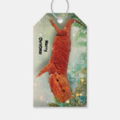 ひげを生やしたドラゴンクリスマスプレゼントラベル（ツリー） ギフトタグ (正面)