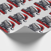 ひげを生やしたドラゴンクリスマス、メリークリスマスサンタリザード ラッピングペーパー (角)