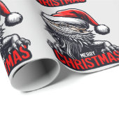 ひげを生やしたドラゴンクリスマス、メリークリスマスサンタリザード ラッピングペーパー (ロールコーナー)