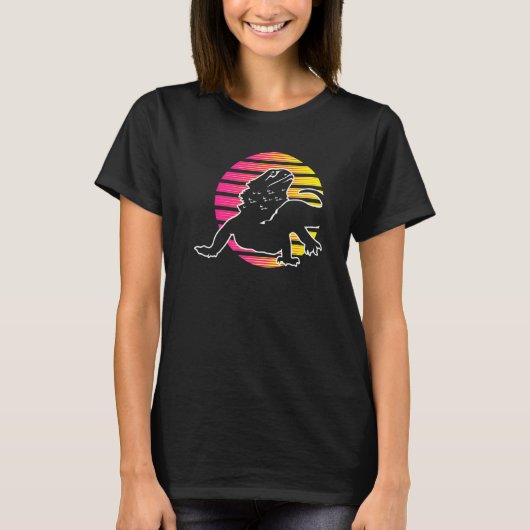 ひげを生やしたドラゴンサンセットトカゲと爬虫類愛好家 Tシャツ (正面)