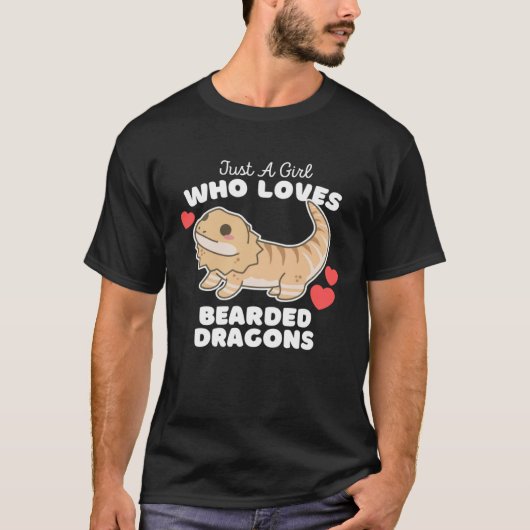 ひげを生やしたドラゴンズが大好きな女の子D Tシャツ (正面)