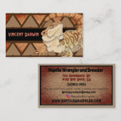 ひげを生やしたドラゴン爬虫類飼育業者ビジネス 名刺 (正面/裏面)