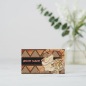 ひげを生やしたドラゴン爬虫類飼育業者ビジネス 名刺 (スタンド正面)