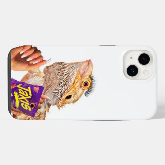 ひげを生やしたドラゴン素材の女の子の電話ケース iPhoneケース (裏面横)