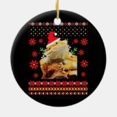 ひげを生やしたドラゴン醜いクリスマスセーター セラミックオーナメント (裏面)
