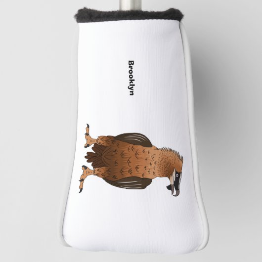 ひげを生やしたハゲワシ漫画イラストレーション ゴルフヘッドカバー (回転90)