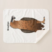 ひげを生やしたハゲワシ漫画イラストレーション シェルパブランケット (正面(横))