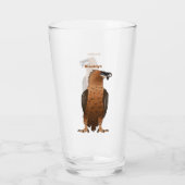 ひげを生やしたハゲワシ漫画イラストレーション タンブラーグラス (裏面)