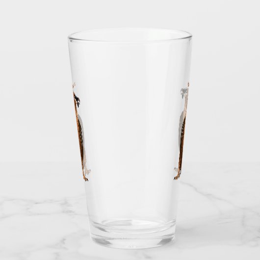 ひげを生やしたハゲワシ漫画イラストレーション タンブラーグラス (右)