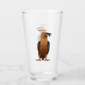 ひげを生やしたハゲワシ漫画イラストレーション タンブラーグラス (正面)