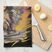 ひげを生やしたハゲワシ キッチンタオル (四つ折り)