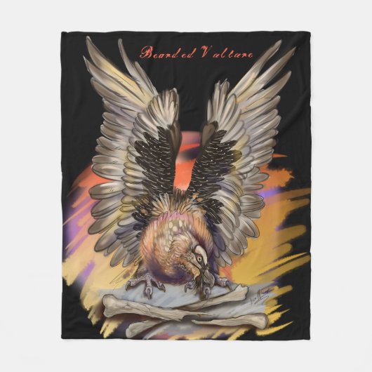 ひげを生やしたハゲワシ フリースブランケット (正面)