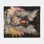 ひげを生やしたハゲワシ フリースブランケット (正面(横))