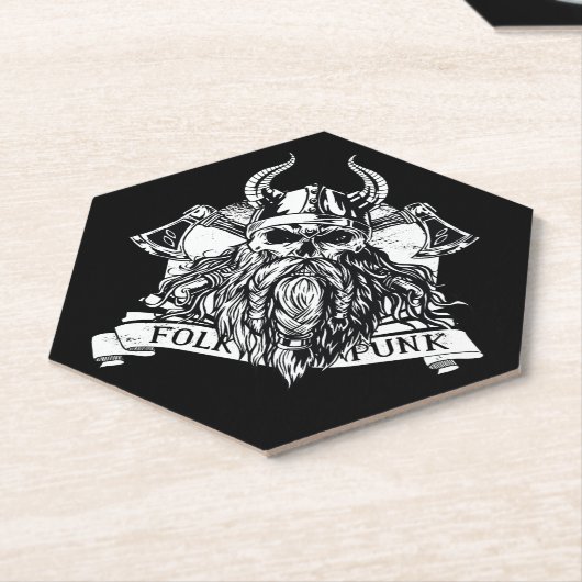 ひげを生やしたバイキング戦士 ペーパーコースター (アングル)