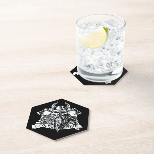 ひげを生やしたバイキング戦士 ペーパーコースター (インサイチュ)