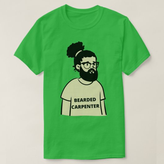 ひげを生やした大工クラシックの髭を生やしたTシャツの Tシャツ (デザイン正面)