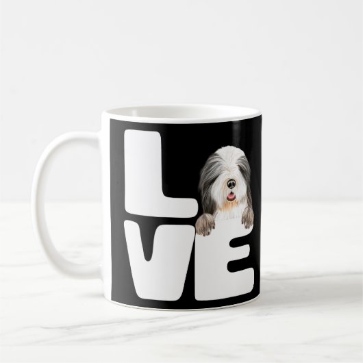 ひげを生やした愛犬 コーヒーマグカップ (左)