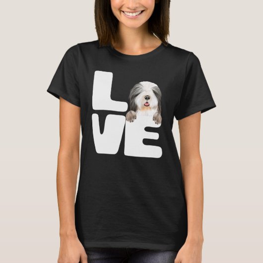 ひげを生やした愛犬 Tシャツ (正面)