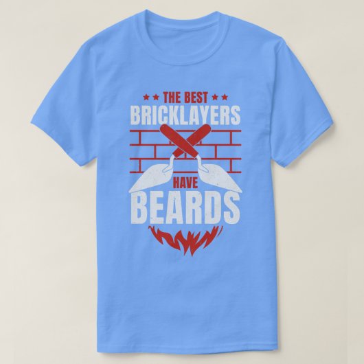 ひげを生やした煉瓦の石工の髭の贈り物 Tシャツ (デザイン正面)
