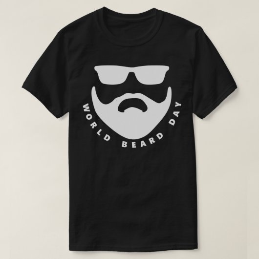 ひげを生やした男を愛する人のための世界ひげの日 Tシャツ (デザイン正面)