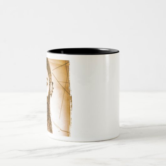 ひげを生やした男マンガアニメ ツートーンマグカップ (中央)