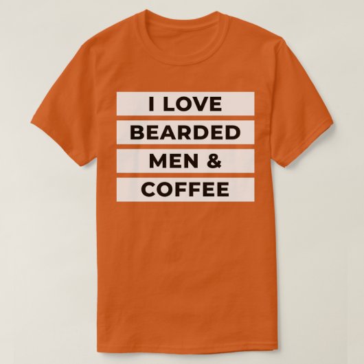 ひげを生やした男性コーヒーが大好き Tシャツ (デザイン正面)