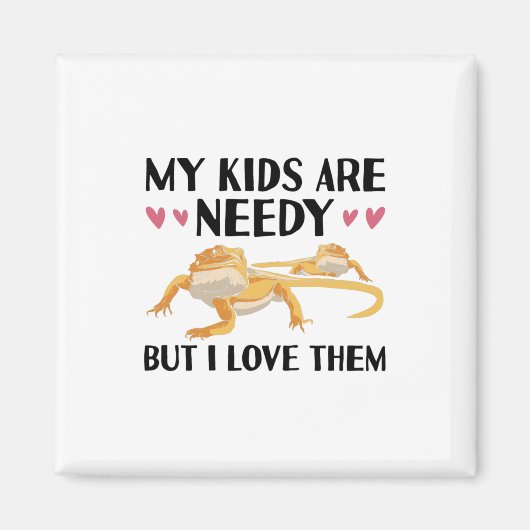 ひげを生やした竜の動物 |ペットのペットの贈り物 マグネット (正面)