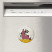 ひげを生やした竜を簡単椅子に乗せた マグネット (インサイチュ (食洗機))