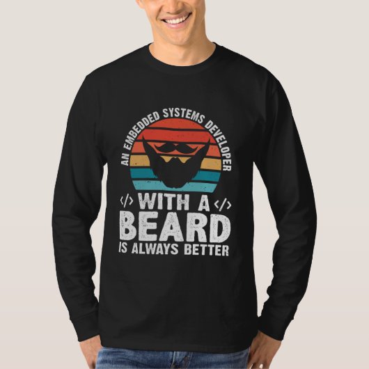 ひげを生やした組み込みシステム開発者は常に Tシャツ (正面)