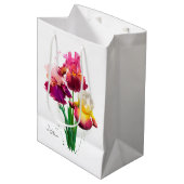 ひげを生やした虹彩と水の色絵画の跳ね ミディアムペーパーバッグ (正面アングル)