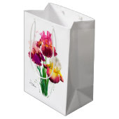 ひげを生やした虹彩と水の色絵画の跳ね ミディアムペーパーバッグ (裏面アングル)