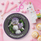 ひげを生やした虹彩の花パーソナライズされたパーティー ペーパープレート (パーティー)