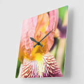 ひげを生やした虹彩 スクエア壁時計 (傾斜)