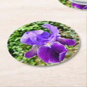 ひげを生やした虹彩 ラウンドペーパーコースター (アングル)