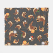 ひげを生やした野鳥観察ひげを生やした鳥ボナンザ フリースブランケット (正面(横))